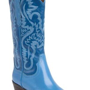 JEFFREY CAMPBELL Dagget Western Boot In Blue Multi